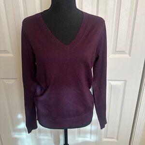 Calvin Klein Deep Purple V-Neck Sweater